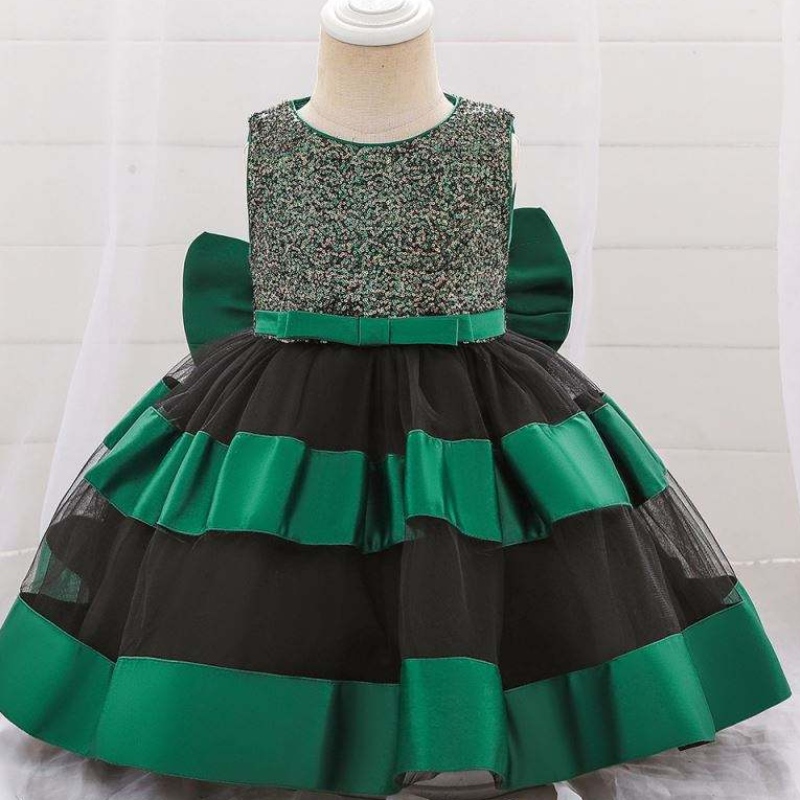 Kinderkleding van hoge kwaliteit kinderen Krasontwerp Kostuums Baby Girl Doop Dress L1919XZ