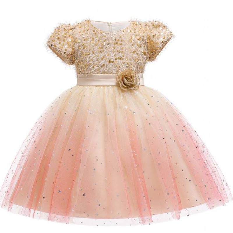 Baigenieuwe ontwerp meisjes cake jurk elegante avond formeel baby bloemenmeisje jurken l5160