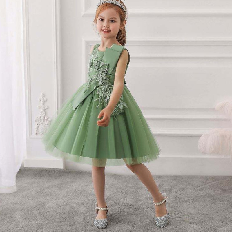 Nieuwe trouwfeest Girls jurken mode gezwollen verjaardag schattig unieke katoen kerstkleding japon l5082