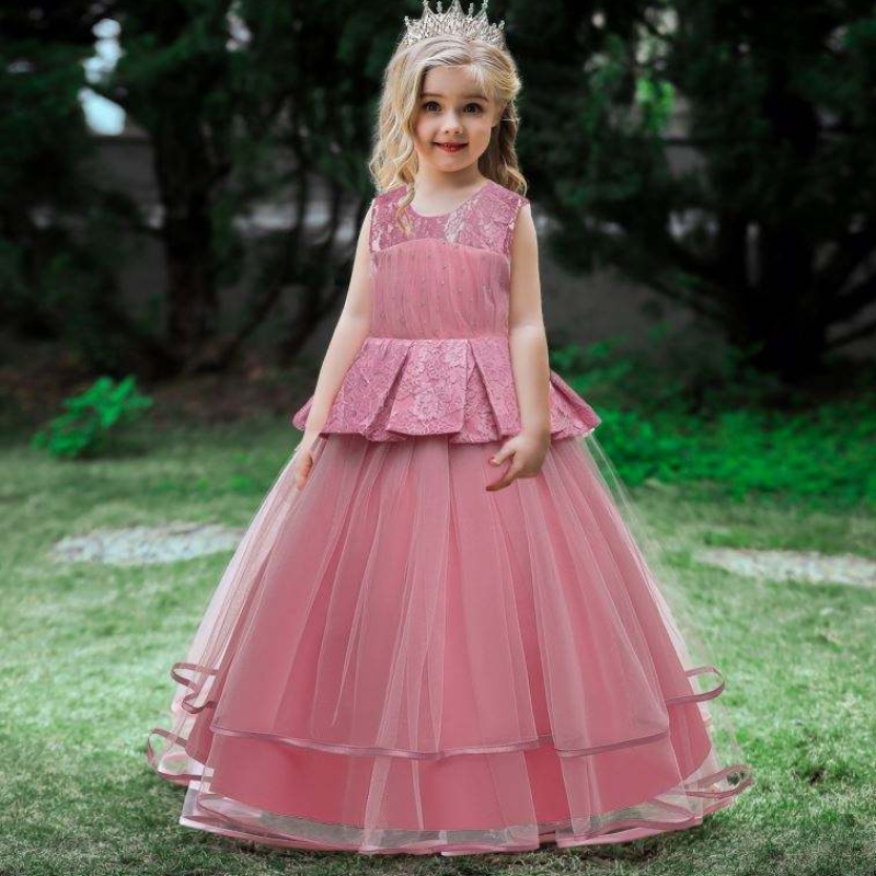 Baige fancy meisjes feestjurken lente en zomer kinderen kleding babymeisjes feestjurken