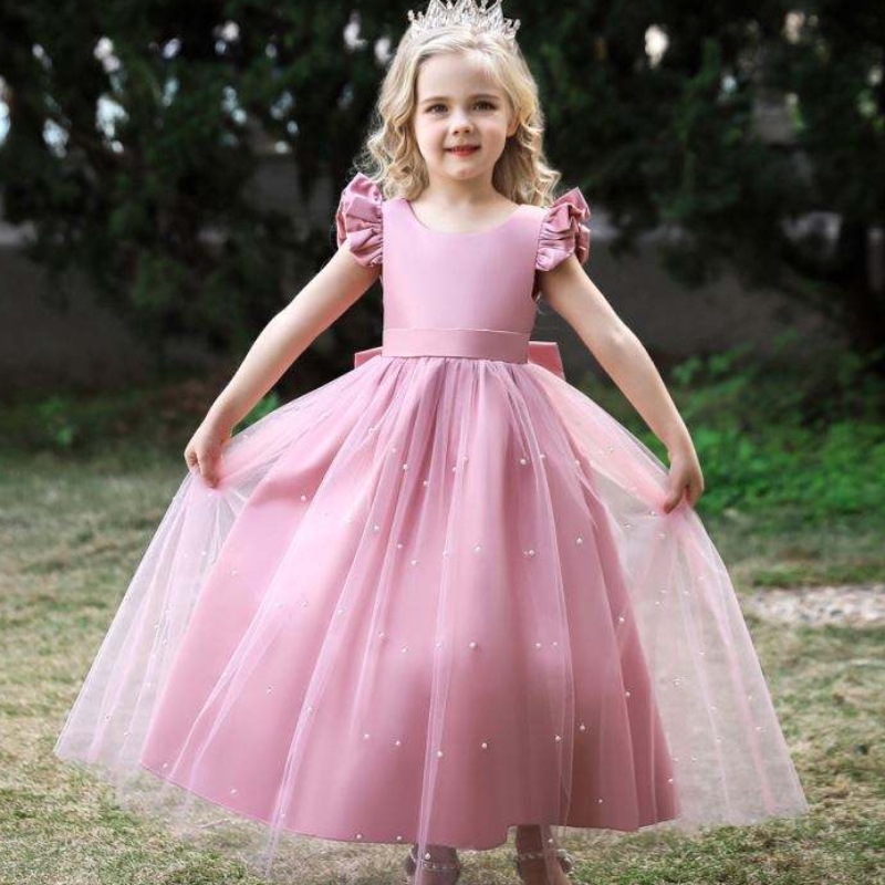 4-14 jaar bloem kanten jurk meisjes kleding prinses feest optocht lange jurk kinderen jurken voor meisjes bruiloft avondkleding