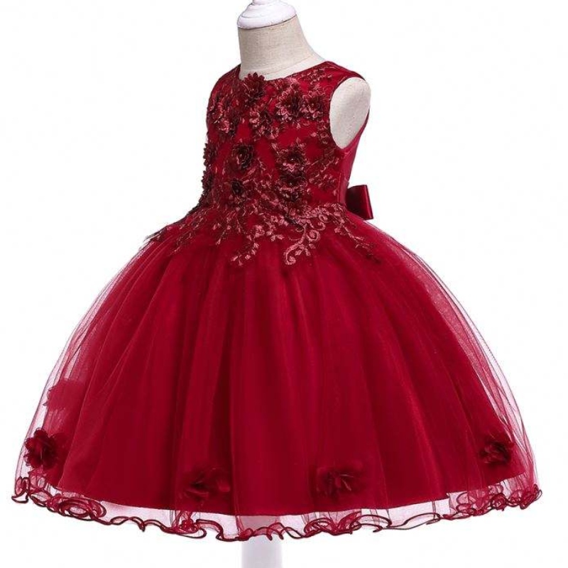Baige high -end kinderen jurk gezwollen pailletten sprookjes prinses bloemenmeisje tulle jurk baljurken voor meisjes