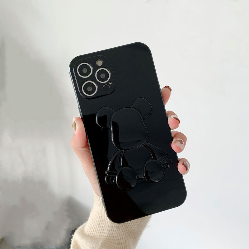 Hetnieuwe product is geschikt voor Apple iPhone13Pro lederen beer solide kleur mobiele telefoon hoes, lens upgrade volledige bescherming tegen krassen, anti-collision protection cover