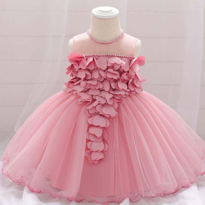 Nieuw ontwerp Kinderkleding Kinderen Frock Design Flower Baby Girl Birthday Dress L1932XZ