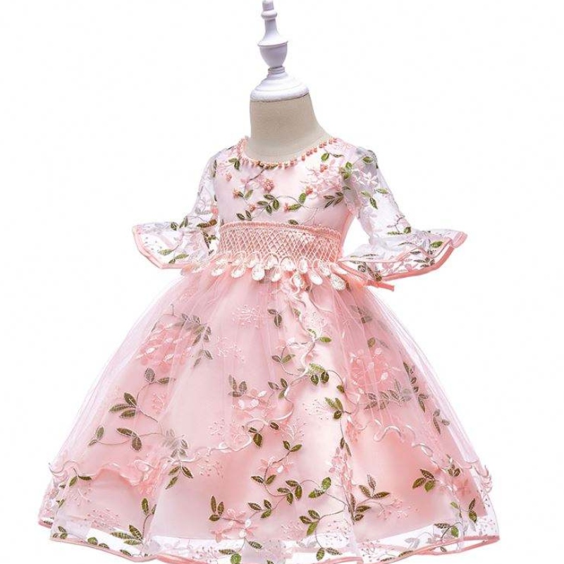 Baigenieuwe model jurken bruiloft meisjes feestkleding voor kinderen baby meisje japon l5015