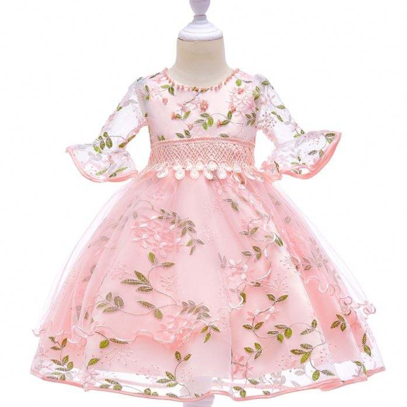 Baigenieuwe model jurken bruiloft meisjes feestkleding voor kinderen baby meisje japon l5015