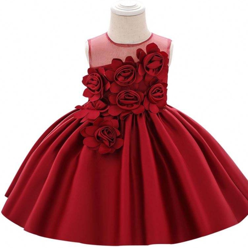 Baige 2020 Nieuwste 4 kleuren pasgeboren baby katoen linnen feeststijl kralen Lace Princess baby's peuters kind jurken L5068XZ