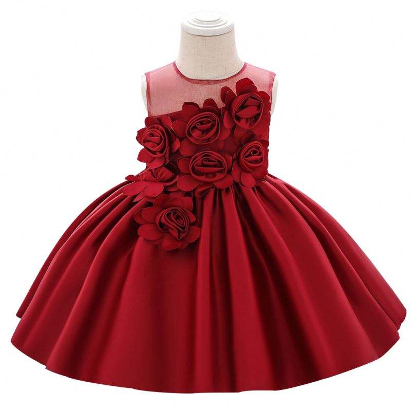 Baige 2020 Nieuwste 4 kleuren pasgeboren baby katoen linnen feeststijl kralen Lace Princess baby's peuters kind jurken L5068XZ