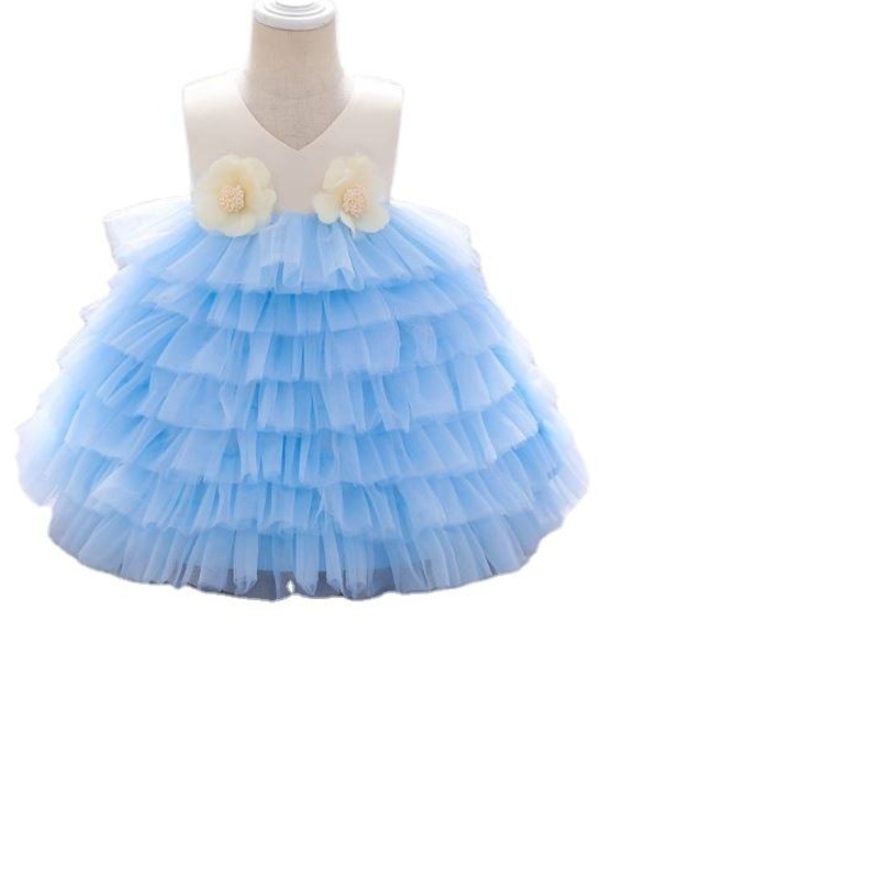 Baigenieuwste kinderen verjaardag doop doop meisje jurk 0-6 jaar babymeisjes tutu jurken