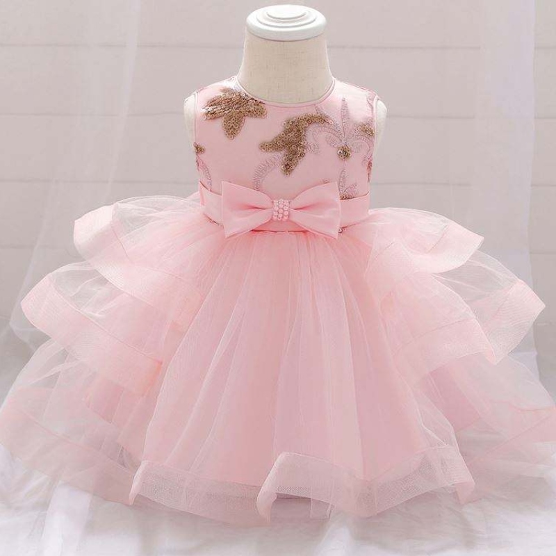2021Summer Nieuwe Girls 2-6 jaar Peuter Party Draag baby Princess Spaanse verjaardag Lace Children jurken met boog taille L1929XZ