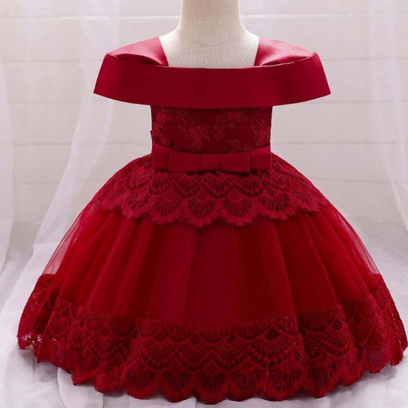 Baige Amazon Hoge kwaliteit babyjapon voor kerstnieuwjaar feest pasgeboren babymeisje kleine jurk fancy design