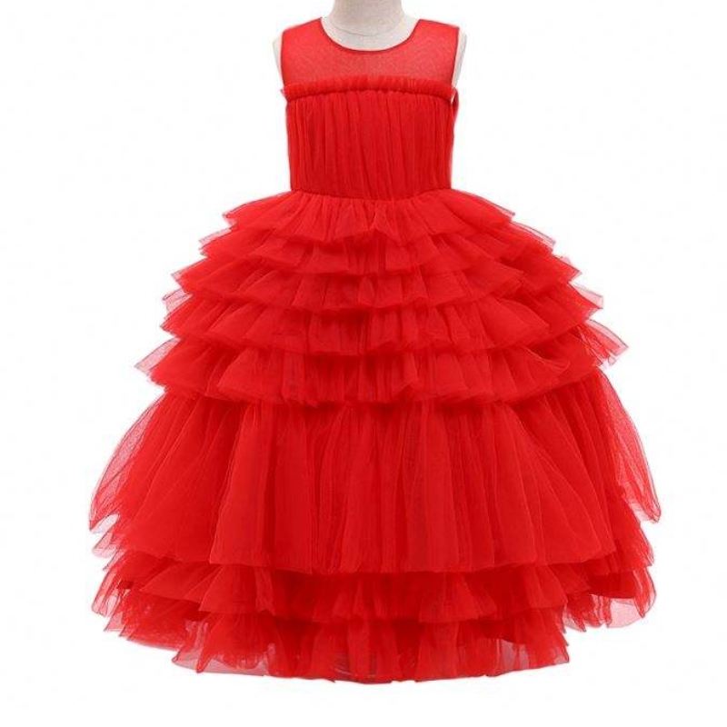 Baige 2021 Nieuwe Design Girls Dresses Layered Ruffles Ball Jurk Kids Tutu feestjurk