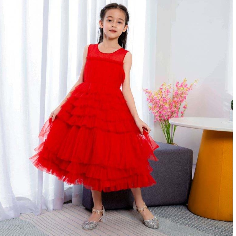 Baige 2021 Nieuwe fabriek Groothandel Lovely Kids Long Ball Jurk Frock Design trouwfeestjurken