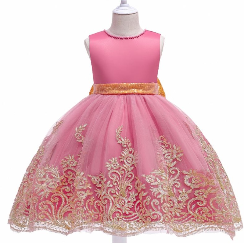 Maqtz 2021 Nieuwe Girl Princess Ball Jurk Kids Formele verjaardagsfeestjurken met grote boog