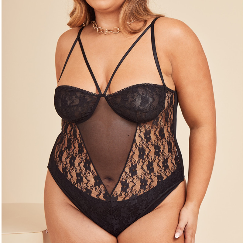 Kanten insert bodysuit sexy harnas teddies en bustiers