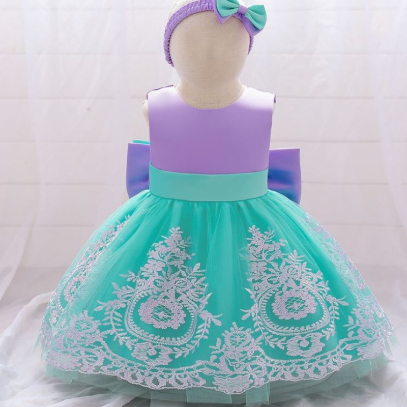 Baige 2021 Nieuw ontwerp baby paarse baby bloemenmeisjes \\ 'bloemenjurken kinderen eerste communion Verjaardagsjurk