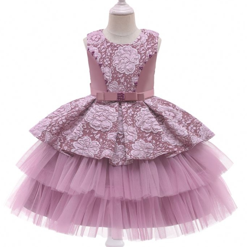 Baige prinses bloemenmeisje jurk verjaardag optocht feestjurk zomer meisje kinderen kleding jurken 3-10 jaar