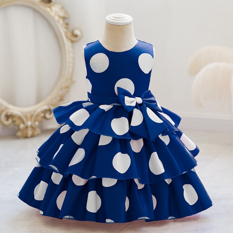 Babymeisjesnieuwjaar 2022 bowknot dot jurk voor meisjes bruiloftsfeestjurken peuter kinderen verjaardag dot jurk