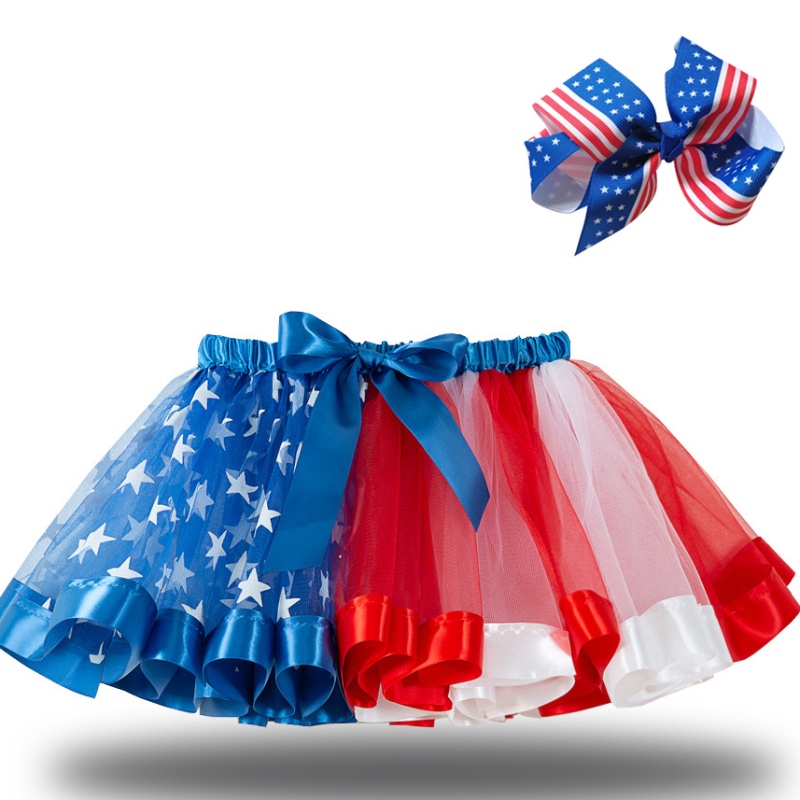 2022 sterrenvlagrok mesh tutu rok Halloween tutu kostuum voor meisjes