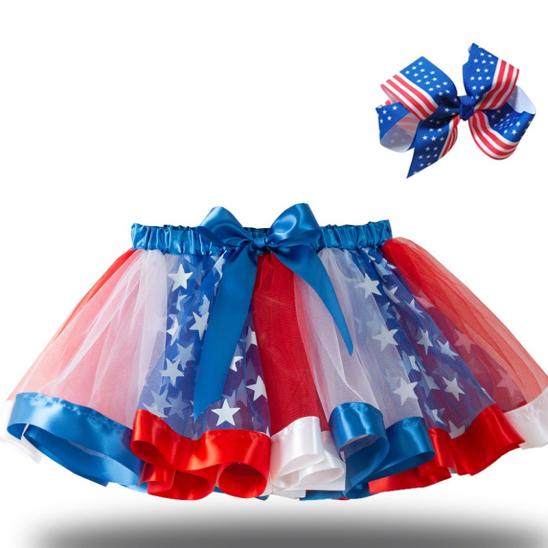 2022 sterrenvlagrok mesh tutu rok Halloween tutu kostuum voor meisjes