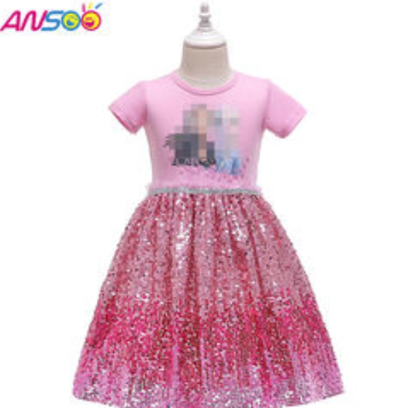ANOO -kledingfabrikanten Ice Queen Princess Elsa Wedding Birthday Party Dress
