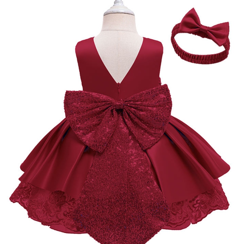 Groothandel Custom O-Neck A-Line Baby Mouwloze kleding Kid Girls Boutique Party Jurk Kid