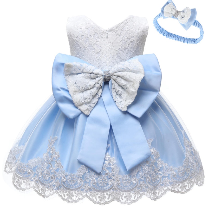 Baby Nieuwe stijl Fancy Ball Pink Kids Jurk Baby Girls Party Draag Bloemen meisjesjurk voor 3 jaar