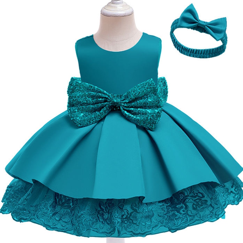 Mooie kleine koningin bloemenmeisje elegante jurk casual baljurk zomer kinderen kerstkleding