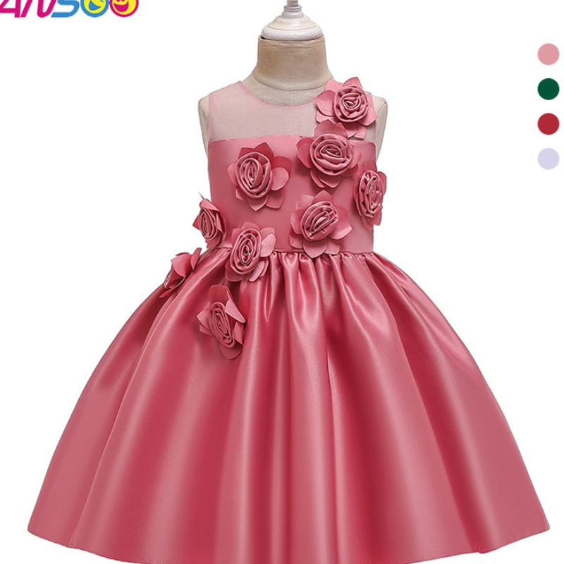 Ansoo Girls Jurk Kerstmis Elegante prinsesjurk Kinderjurken voor meisjes Wedding Party Ball Jurk 2-12 jaar