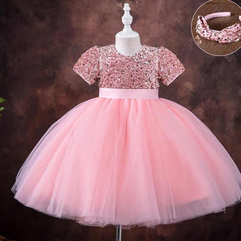 5-9 Jaar Meisjes Prinses Jurk Pailletten Kant Tule Bruiloft Party Tutu Fluffy Jurk Voor Kinderen Kinderen