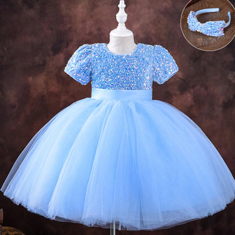 5-9 Jaar Meisjes Prinses Jurk Pailletten Kant Tule Bruiloft Party Tutu Fluffy Jurk Voor Kinderen Kinderen