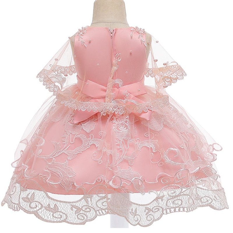 Anoo Child Mouwess Pink Party Kids Girl Jurk katoen Elegante prinsesjurk voor meisje 2-10 jaar tutu trouwjurken voor meisje
