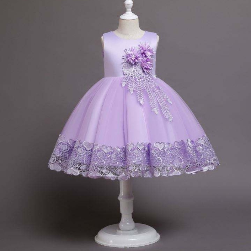 Baige babykleding Pakistaanse meisjes japonbloemmeisje kinderen feestjurk
