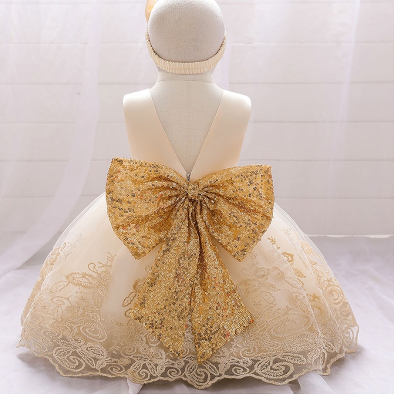Baige groothandel bloemenmeisje jurk feestje bruiloft verjaardag kinderen kleding elegante babymeisje jurk mouwloze jurk