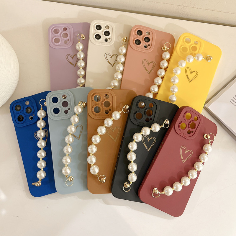 Nieuwe Apple iPhone14 Pearl -armband Protective Cover, uitgebreide lensbescherming, opgewaardeerde mobiele telefoonhoes