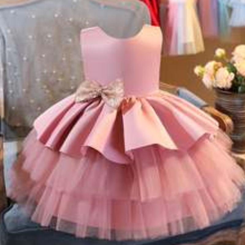 Baigenieuwe kinderen \\ 's feestjurk jurk kinderen bruiloft kleding mouwloze midi feestjurk