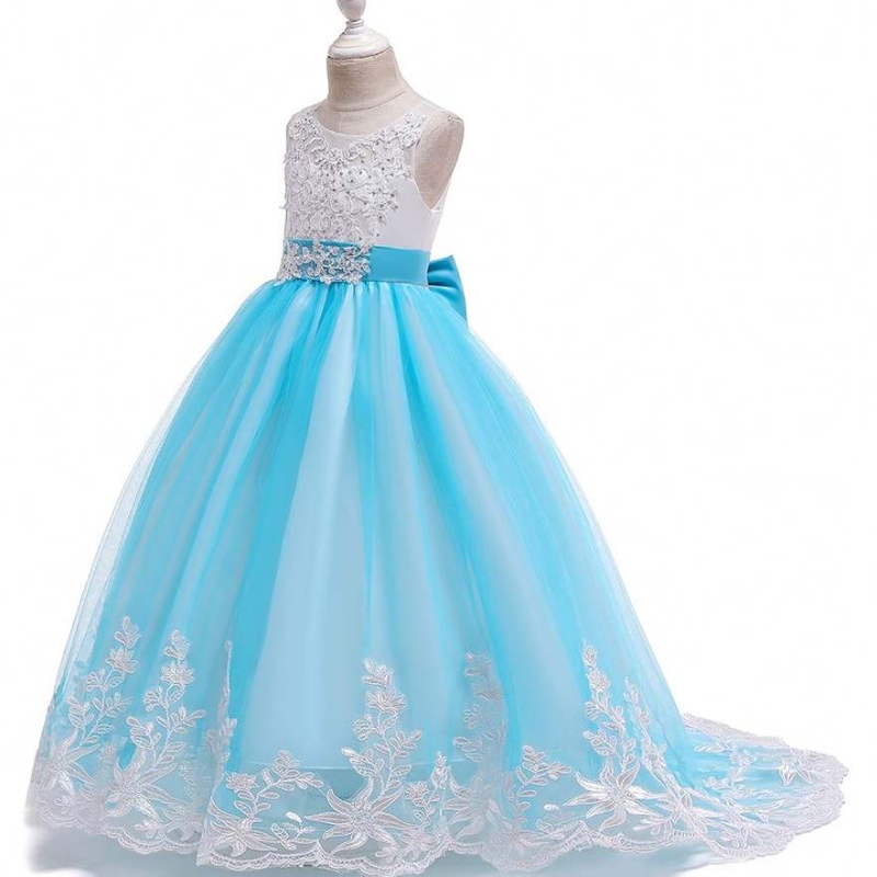 Baige fancy kleine meisjes prom diamant jurken gezwollen feest maxi jurk voor kinderen lange kinderen maxi baljurken