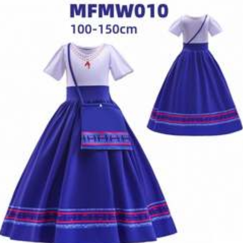 Baige encanto mirabel luisa cosplay kostuum meisje feestjurk Halloween Princess -jurk met tas
