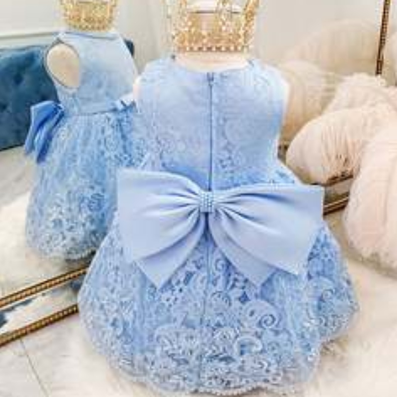 Witte doop prinses jurk kanten kinderen kleding viering kostuum