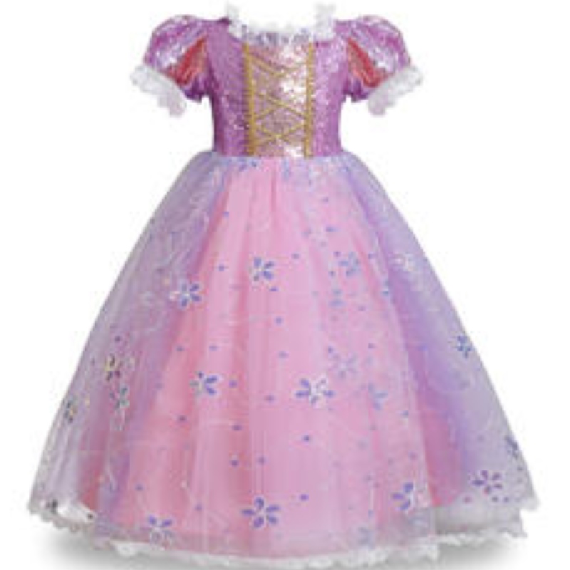 Girl Dress Lace Lades Tangled Carnival Princess Kostuum Kinderen Halloween Christmas Party Rabes Kids Cosplay