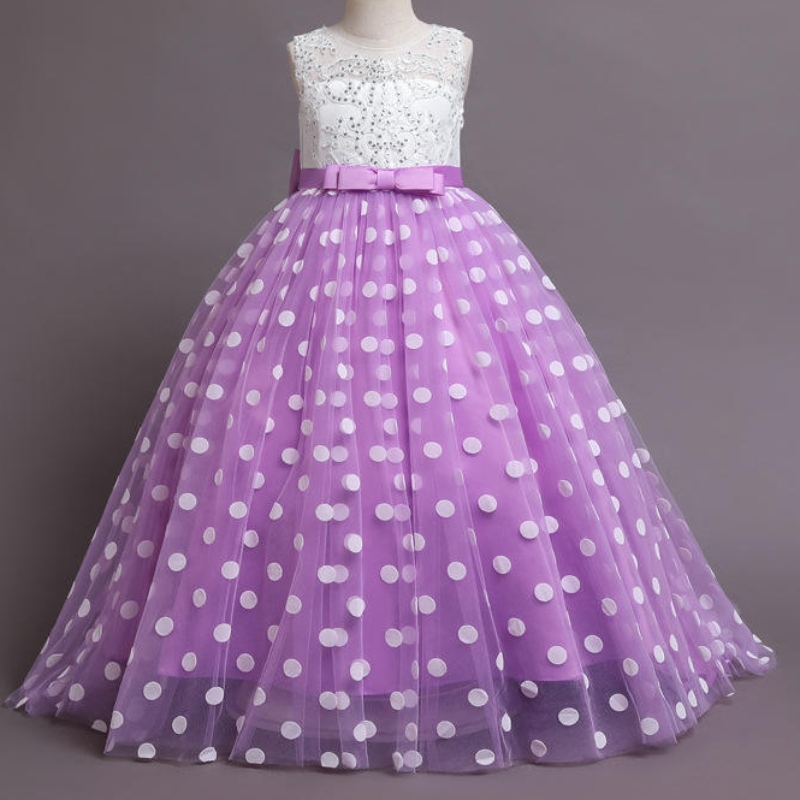 2022 Hoogwaardige feestje Babyjurk Paillin Lace Lace Elegante kerstkinderen jurken voor meisjes kleding kinderen kinderen trouwjurk