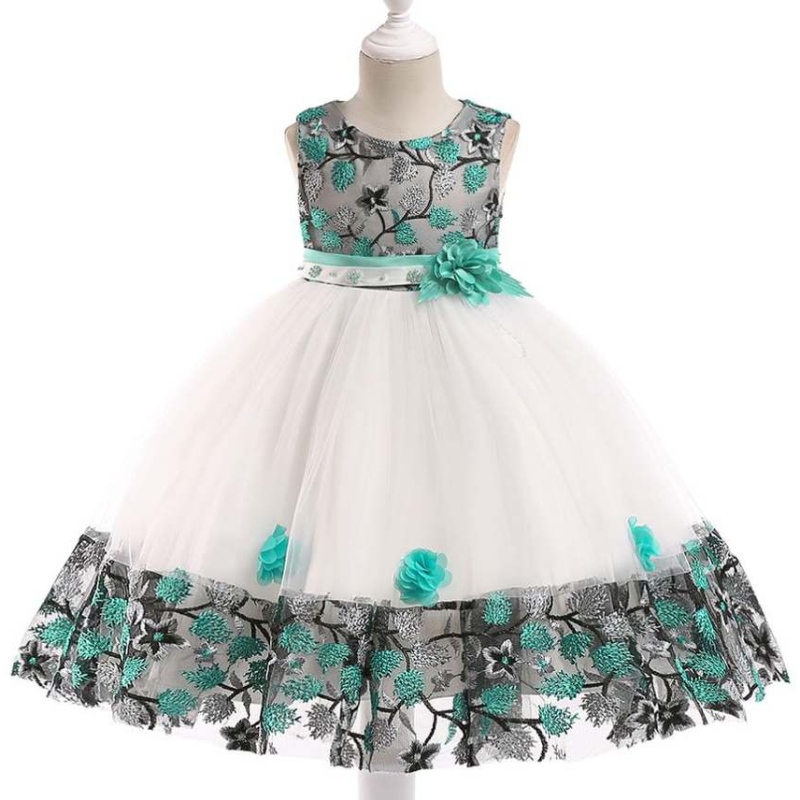Groothandel Kids Frock Designs Foto's Nieuw model Kids Girls feestjurken voor verjaardag Wedding Party L5045