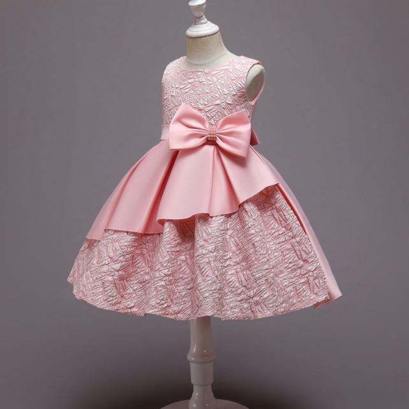 Baige bloemenmeisje bruiloft baby baby baby doop jurk kleed bloem pasgeboren prinses jurk prinses verjaardag jurk