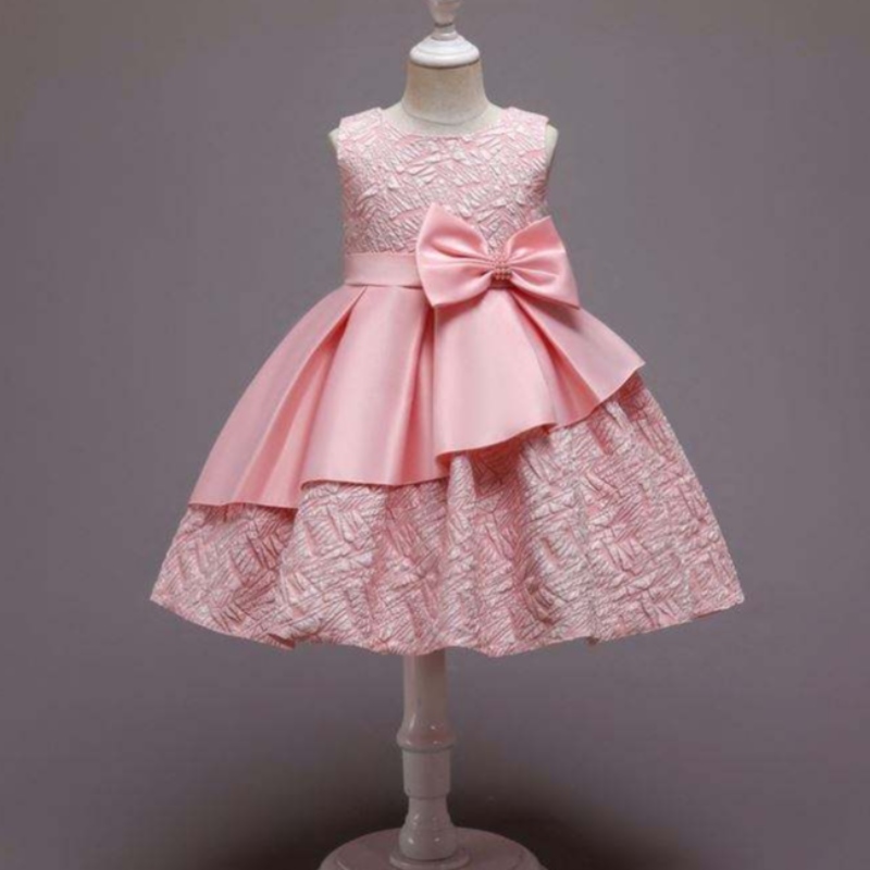 Baige bloemenmeisje bruiloft baby baby baby doop jurk kleed bloem pasgeboren prinses jurk prinses verjaardag jurk