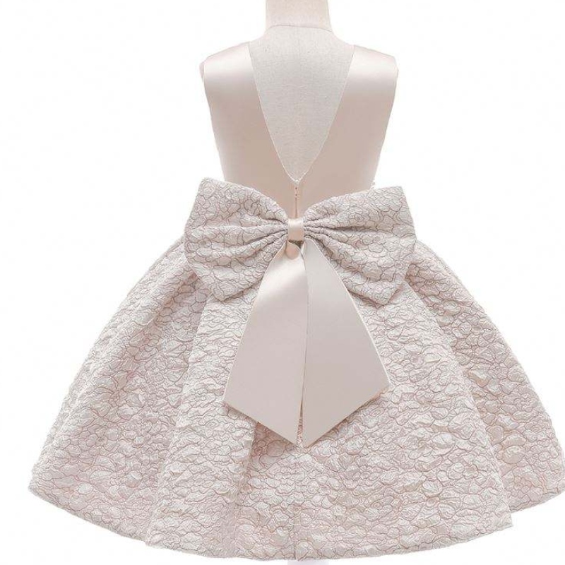 Baige Fashion Girls Pageant Prinses Bloemjurk Kids Prom Ball Gojts Satijnen feestjurken