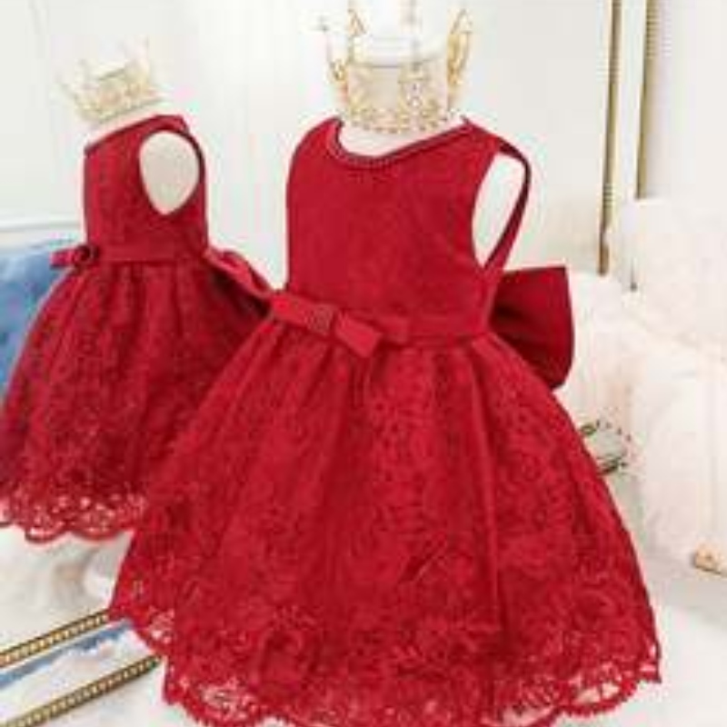 Baige kinderen feestjurken baby meisje japon kinderen pasgeboren kleding bloemenmeisjes jurk