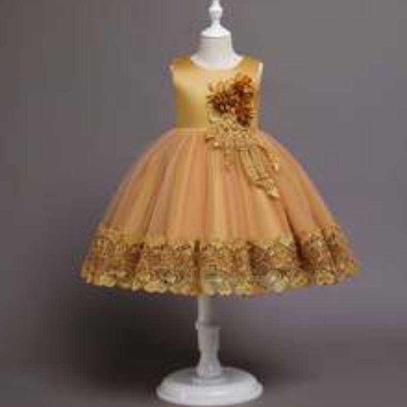 Baige New Fashion Christmas Kids Party Dress 3 To12 Years Children Party Performance Ball Jurk 68032