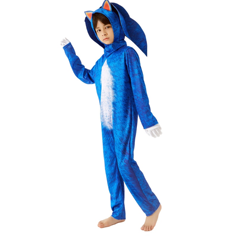 Nieuwe stijl jongens jumpsuits met accessoires feest cosplay kleding kinderen sonische Halloween -kostuums