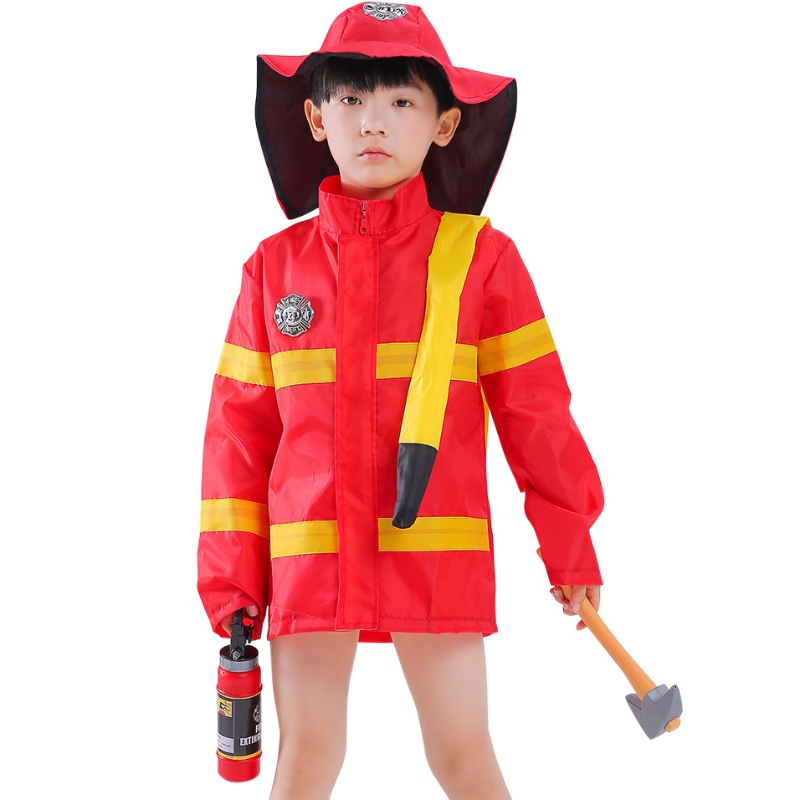 Kids Firefighter kostuum peuter brandweerman verkleed vuur doen alsof outfit