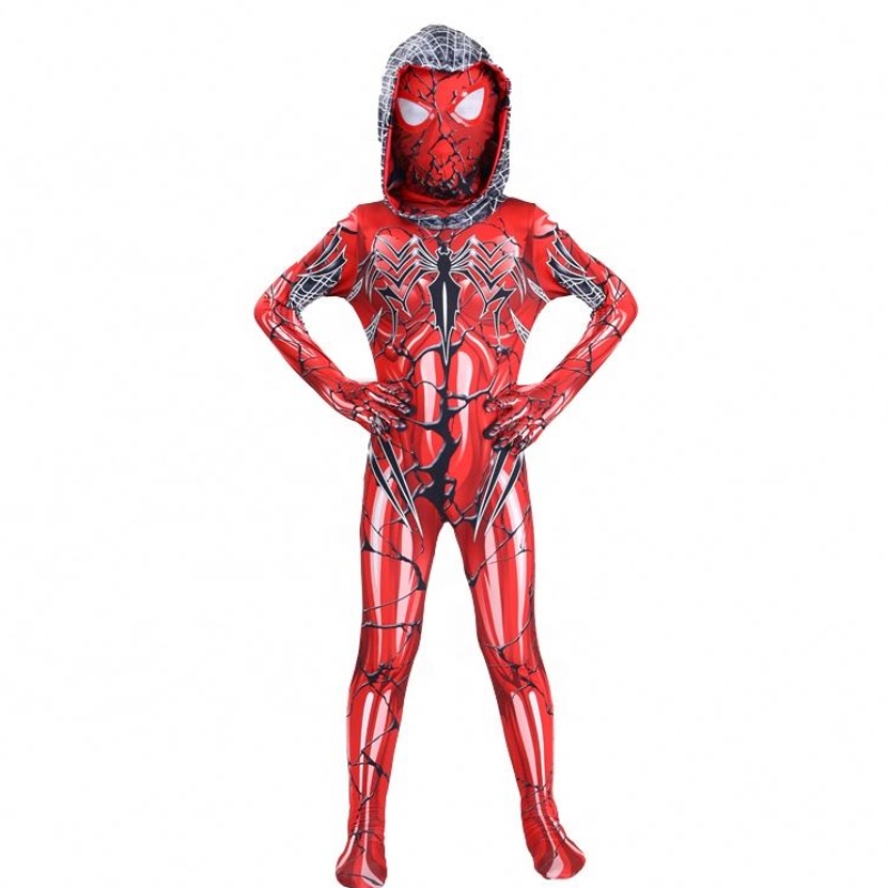 2022 NIEUWE RODE Kleur Fullbody Pak Halloween Party TV&movie Cosplay Anime Jumpsuit Spiderman Kostuum met gezichtsmasker